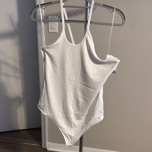 Abercrombie & Fitch White Bodysuit with Scoop Neck